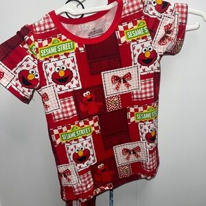 Sesame Street Elmo Patchwork T-Shirt - Red and White